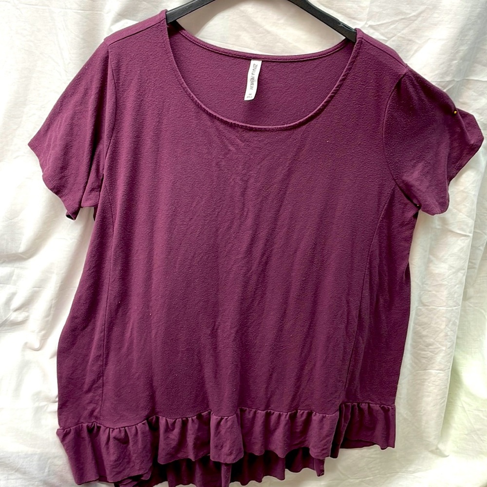 Zenana Premium Ruffled Tail Tip Ladies Top Sz 3x